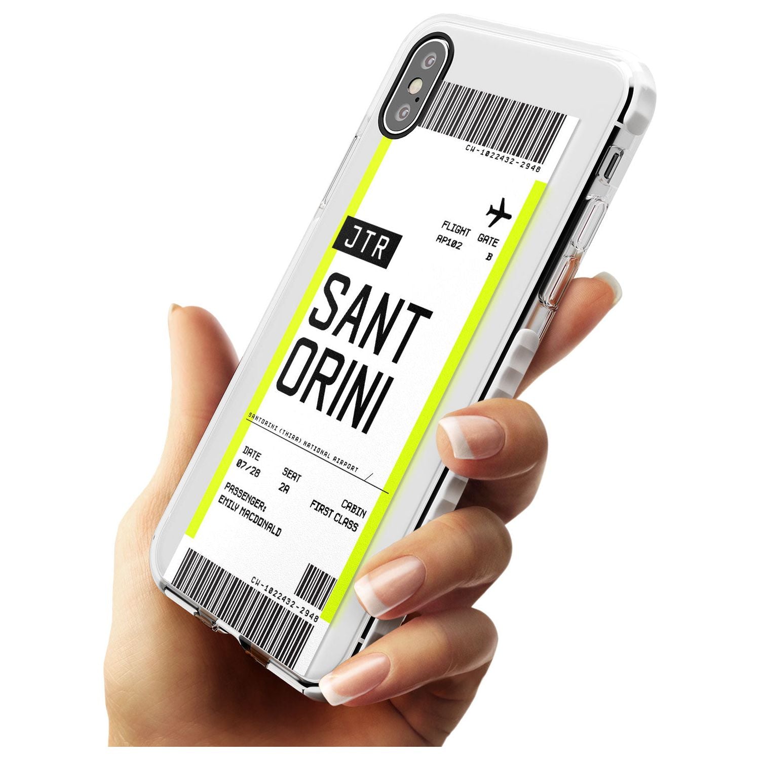 Santorini Boarding Pass iPhone Case   Custom Phone Case - Case Warehouse