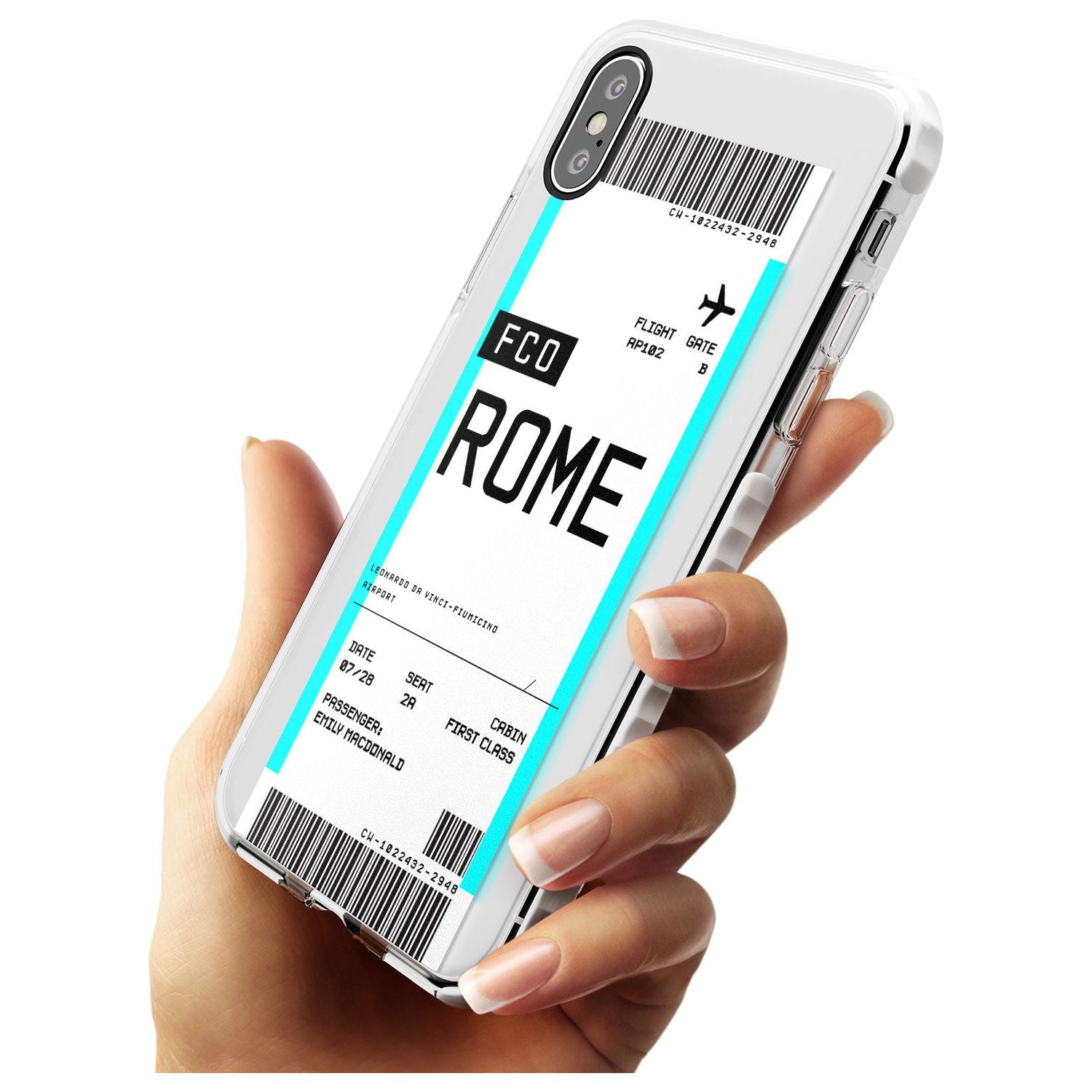 Rome Boarding Pass iPhone Case   Custom Phone Case - Case Warehouse