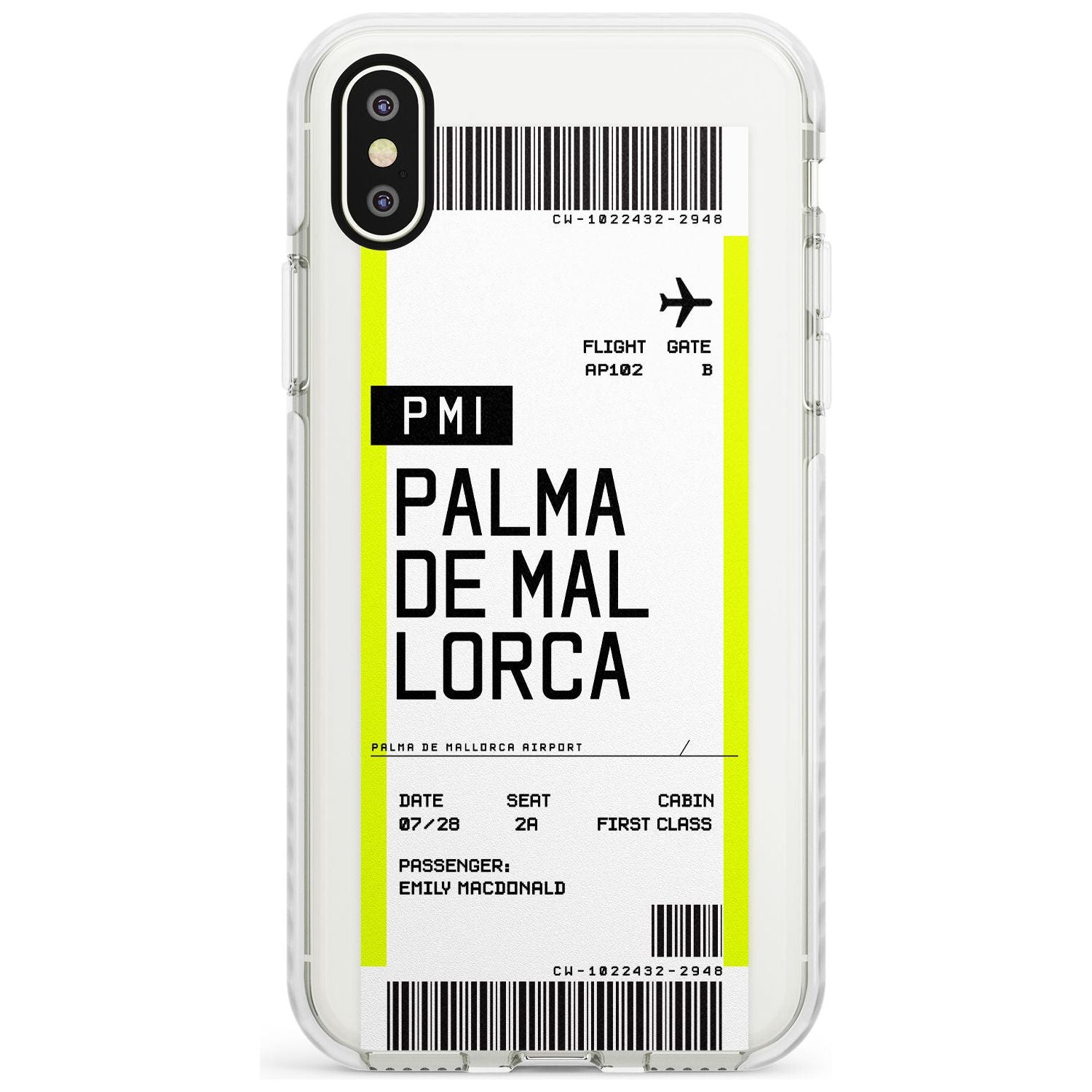 Palma De Mallorca Boarding Pass iPhone Case  Impact Case Custom Phone Case - Case Warehouse