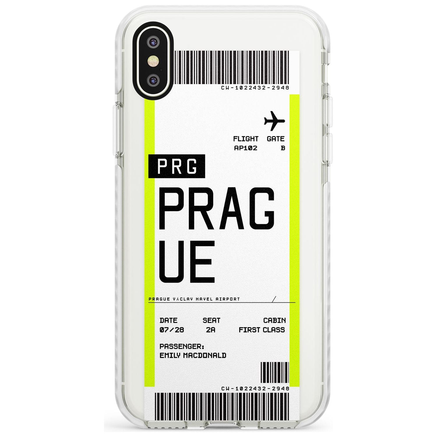 Prague Boarding Pass  Impact Case Custom Phone Case - Case Warehouse