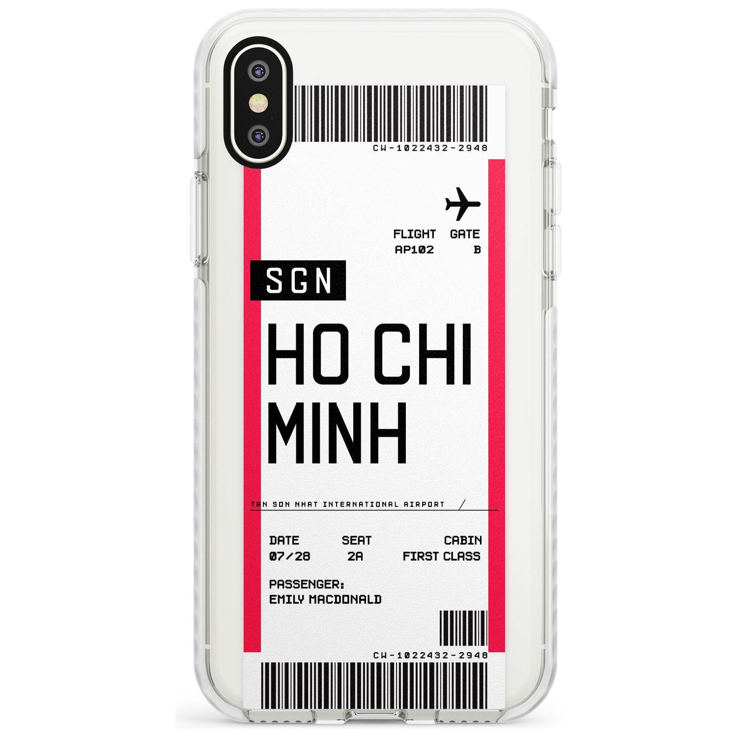 Ho Chi Minh City Boarding Pass iPhone Case  Impact Case Custom Phone Case - Case Warehouse