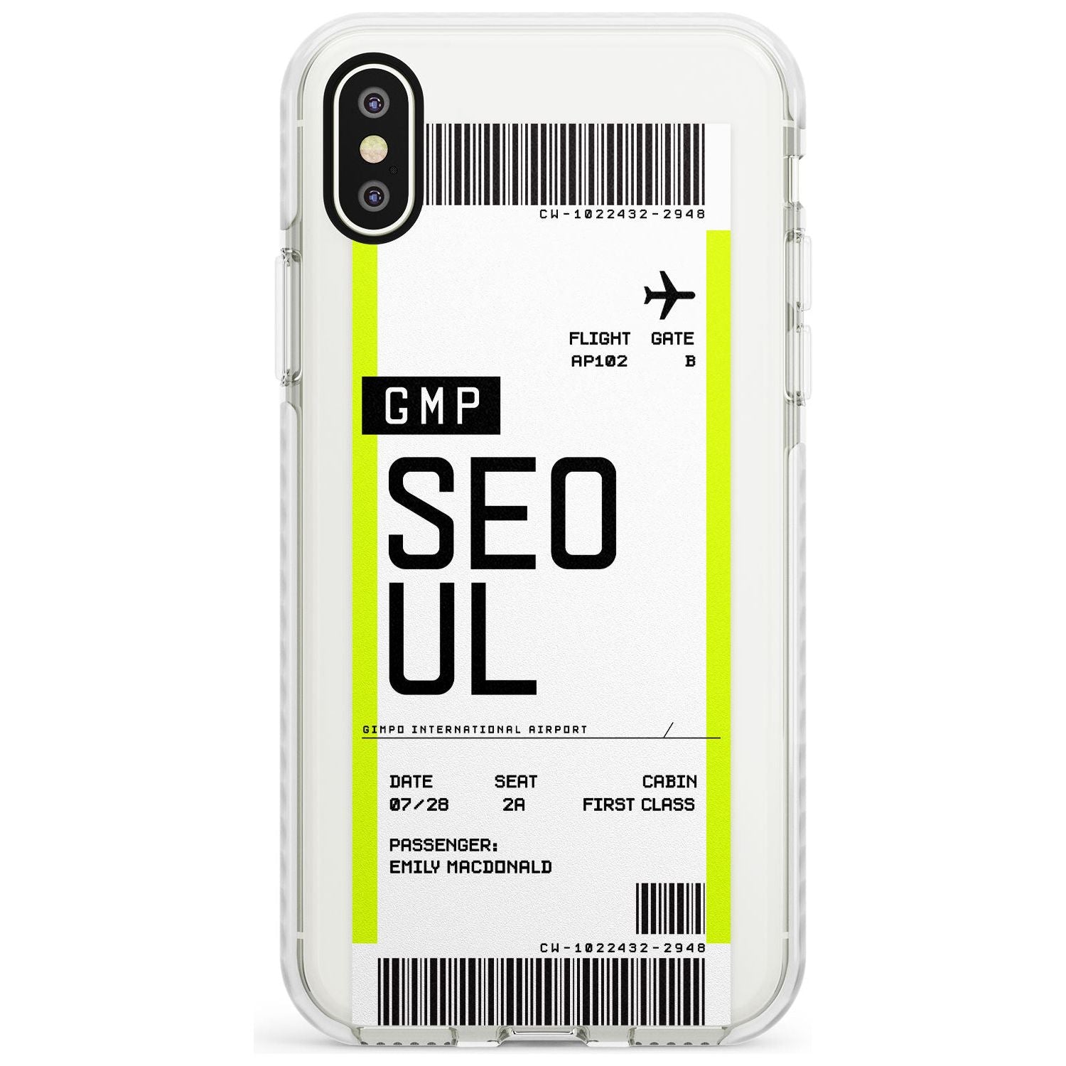 Seoul Boarding Pass iPhone Case  Impact Case Custom Phone Case - Case Warehouse