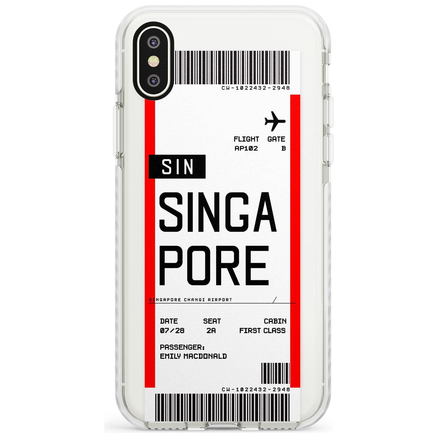 Singapore Boarding Pass iPhone Case  Impact Case Custom Phone Case - Case Warehouse