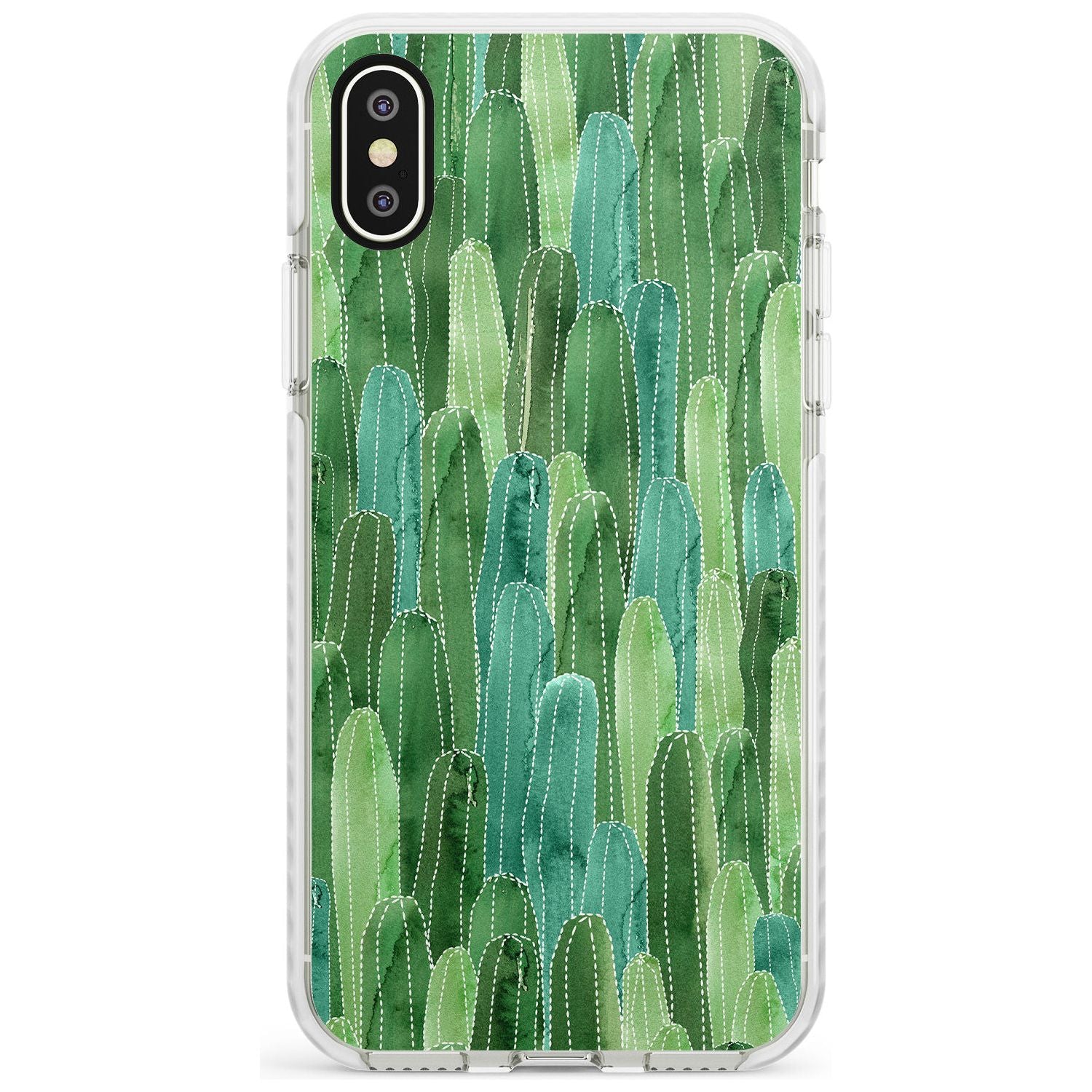 Skinny Cacti Pattern Design Impact Phone Case for iPhone X XS Max XR