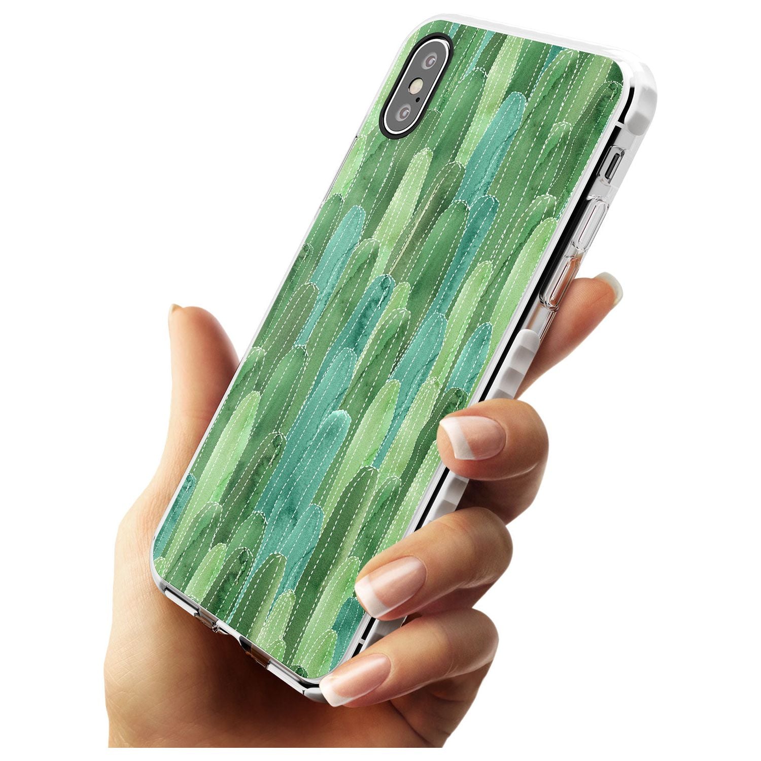 Skinny Cacti Pattern Design Impact Phone Case for iPhone X XS Max XR