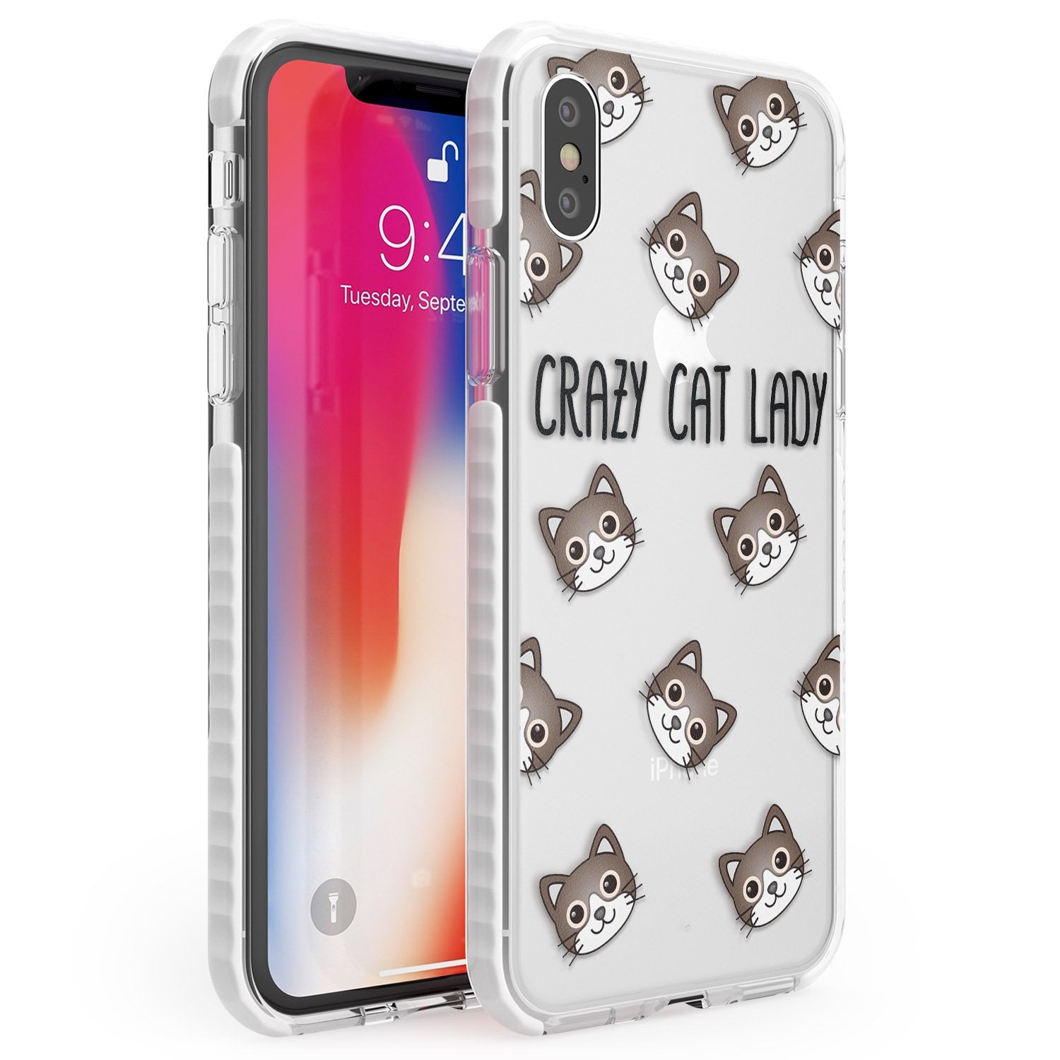 Crazy Cat Lady Phone Case iPhone X / iPhone XS / Impact Case,iPhone XR / Impact Case,iPhone XS MAX / Impact Case Blanc Space