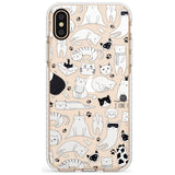 Cartoon Cat Collage - Black & White Slim TPU Phone Case Warehouse X XS Max XR