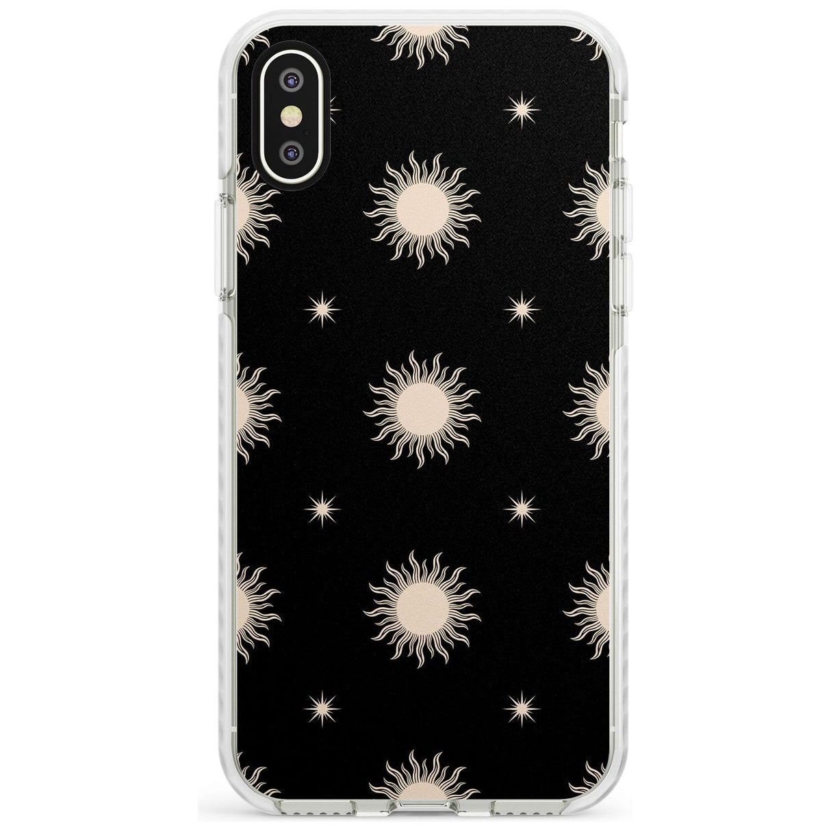Celestial Patterns Classic Suns (Black) Phone Case iPhone X / iPhone XS / Impact Case,iPhone XR / Impact Case,iPhone XS MAX / Impact Case Blanc Space