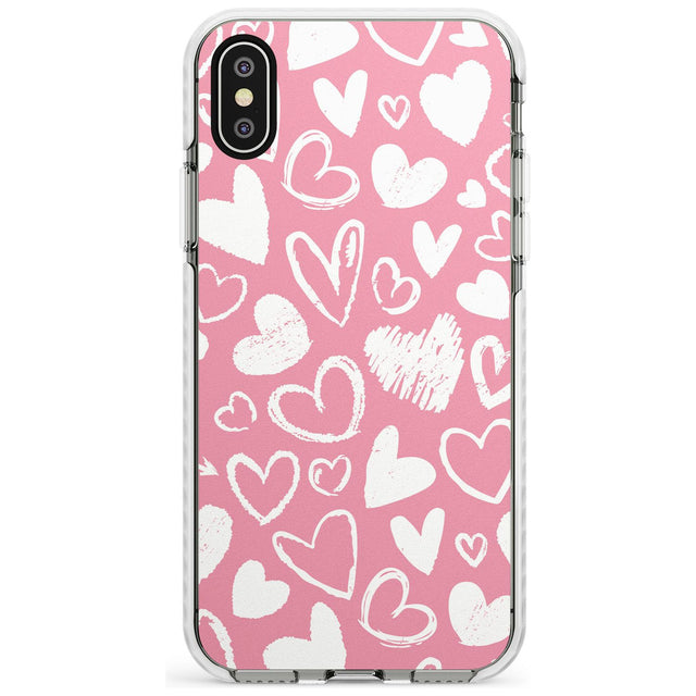 Chalk Hearts Impact Phone Case for iPhone X XS Max XR
