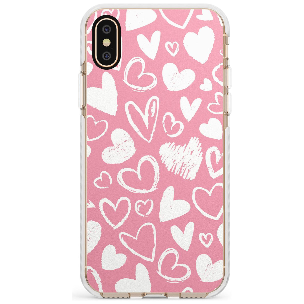 Chalk Hearts Impact Phone Case for iPhone X XS Max XR