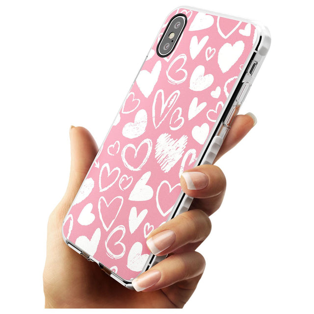 Chalk Hearts Impact Phone Case for iPhone X XS Max XR