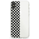 Checker: Half Black Check on Clear Phone Case iPhone X / iPhone XS / Impact Case,iPhone XR / Impact Case,iPhone XS MAX / Impact Case Blanc Space