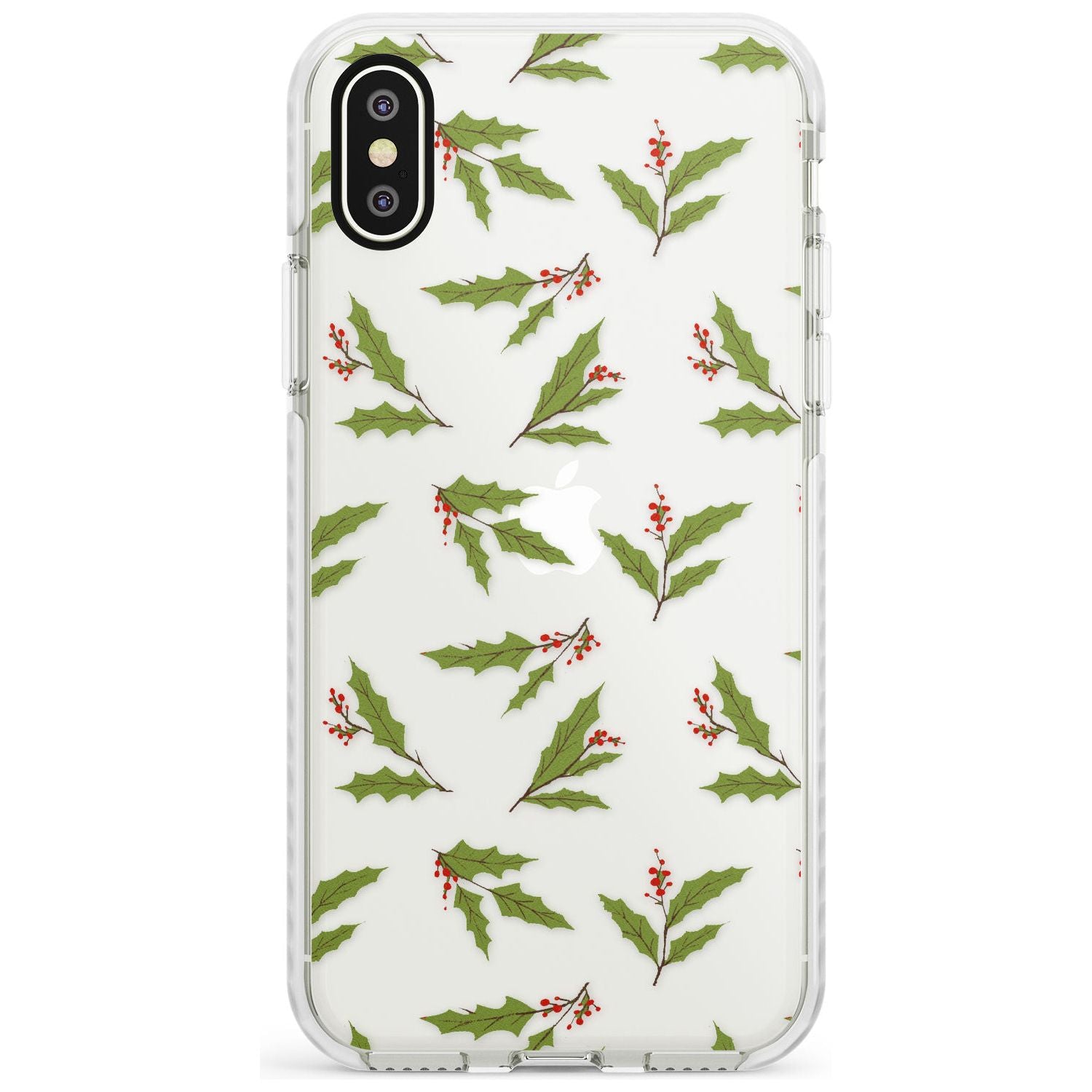 Christmas Holly Pattern Impact Phone Case for iPhone X XS Max XR