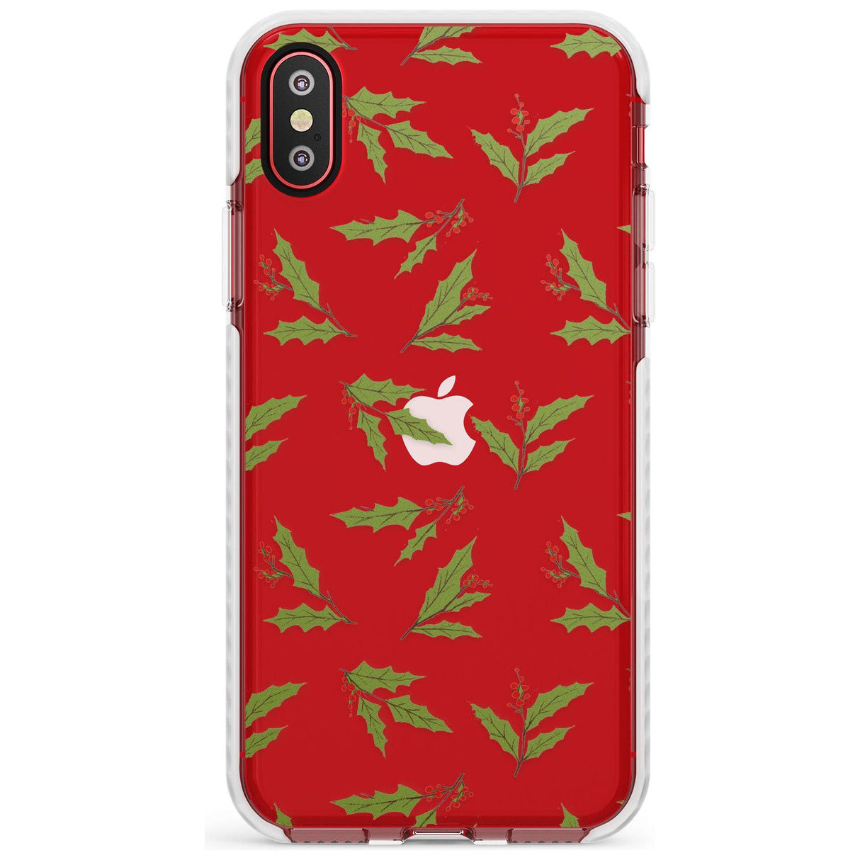 Christmas Holly Pattern Impact Phone Case for iPhone X XS Max XR