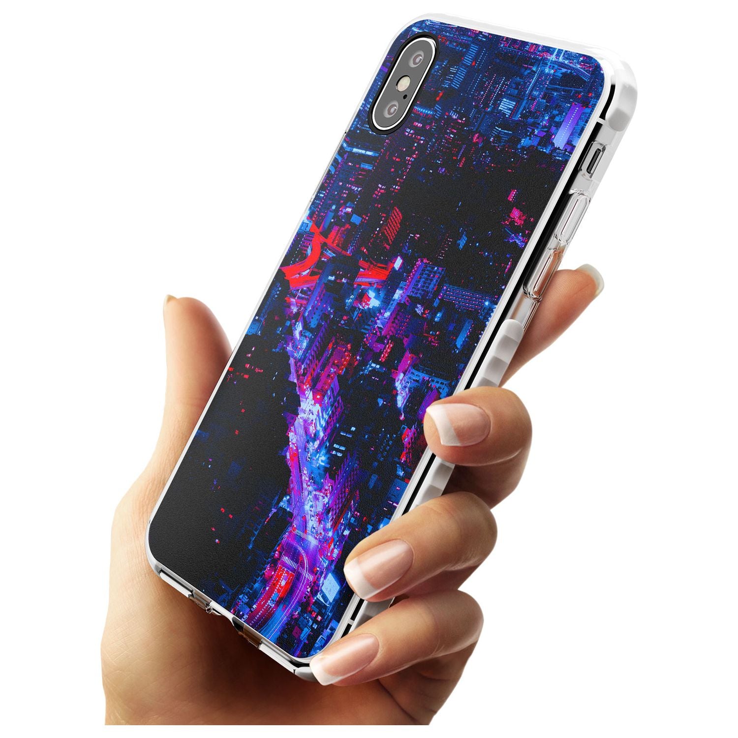 Arial City View - Neon Cities Photographs Impact Phone Case for iPhone X XS Max XR