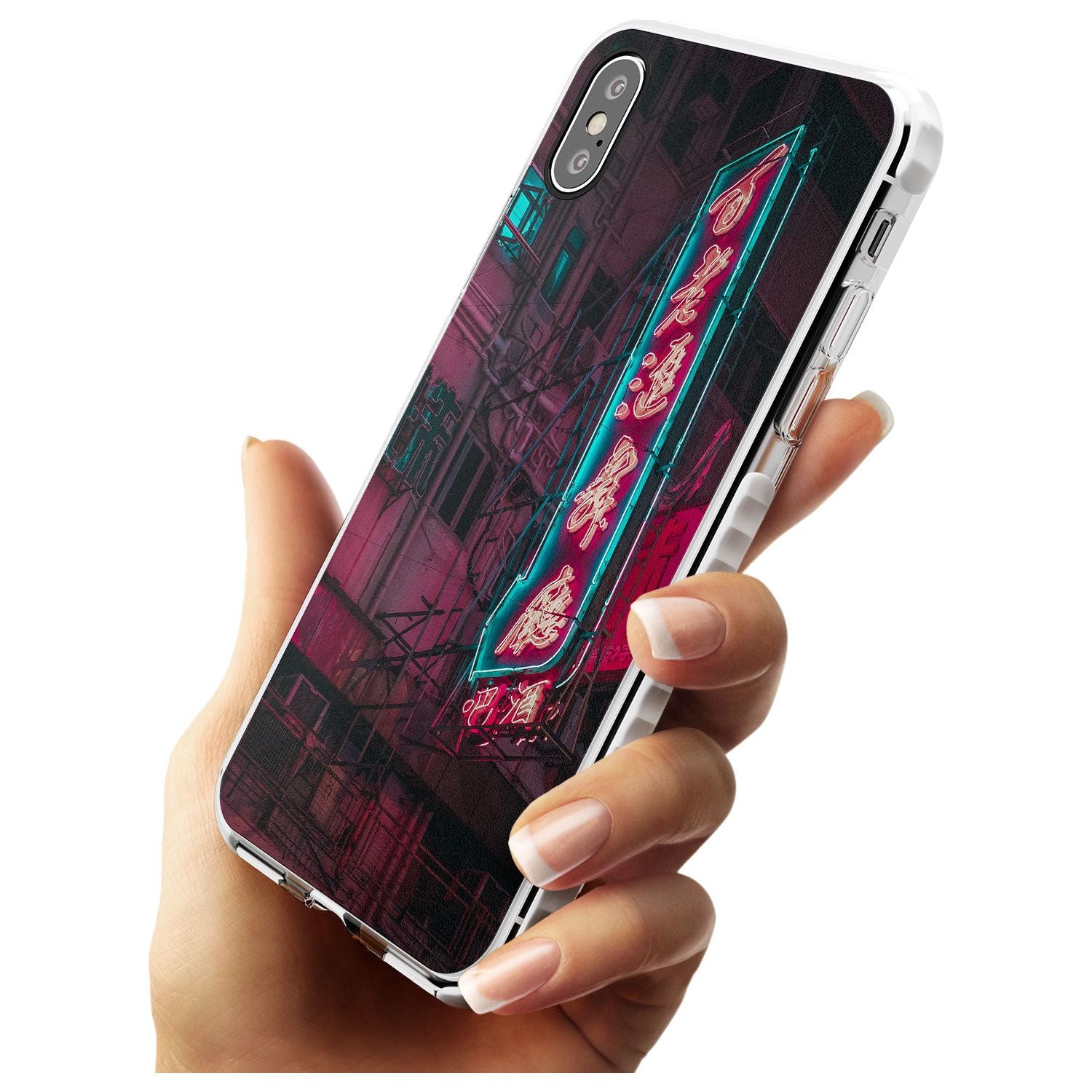 Large Kanji Sign - Neon Cities Photographs Impact Phone Case for iPhone X XS Max XR