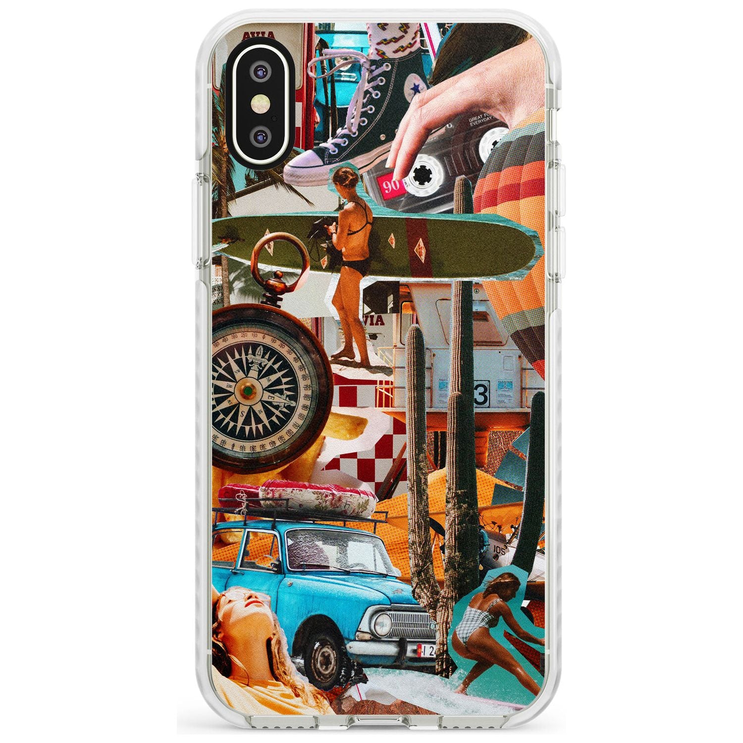 Vintage Collage: Road Trip Impact Phone Case for iPhone X XS Max XR