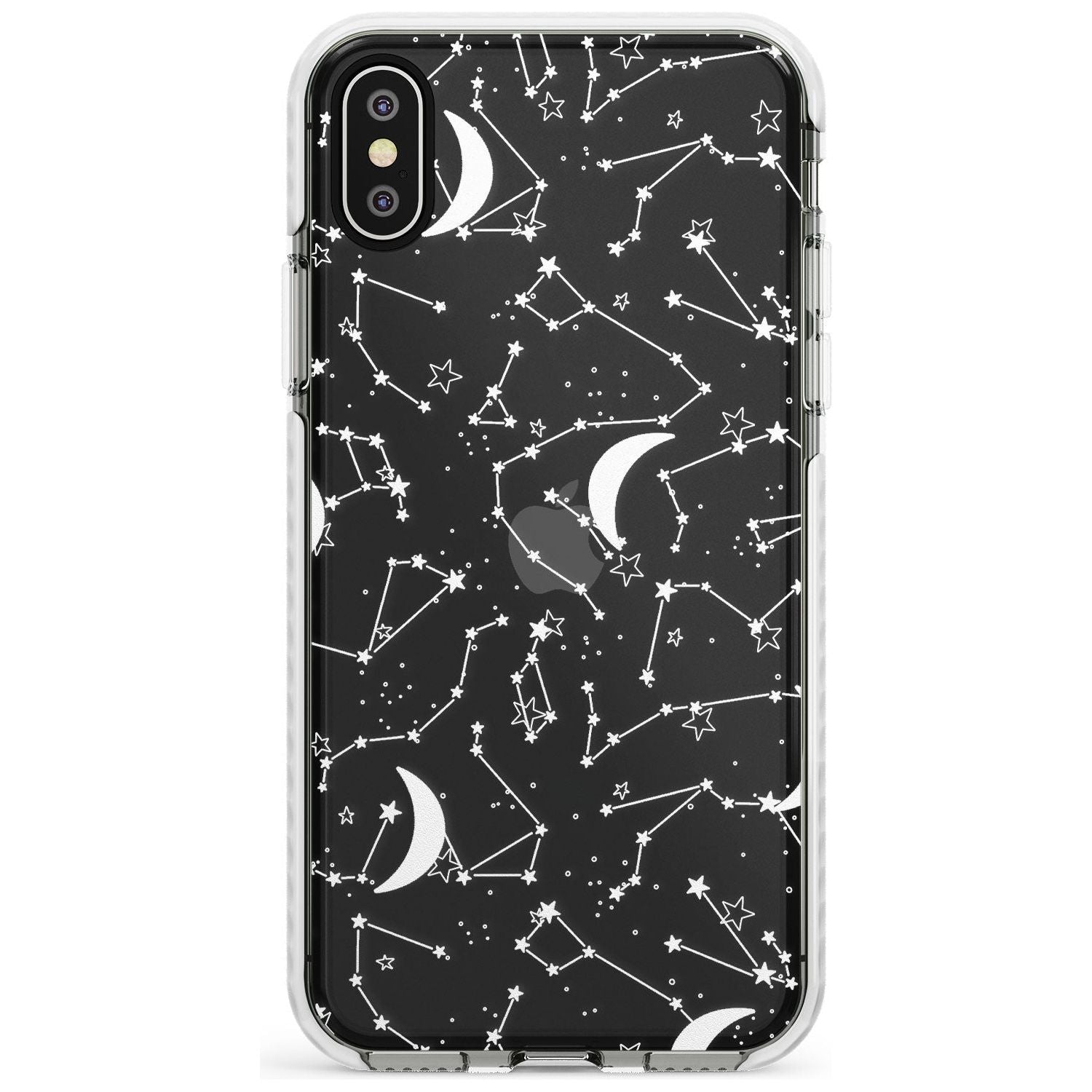 White Constellations on Clear Slim TPU Phone Case Warehouse X XS Max XR