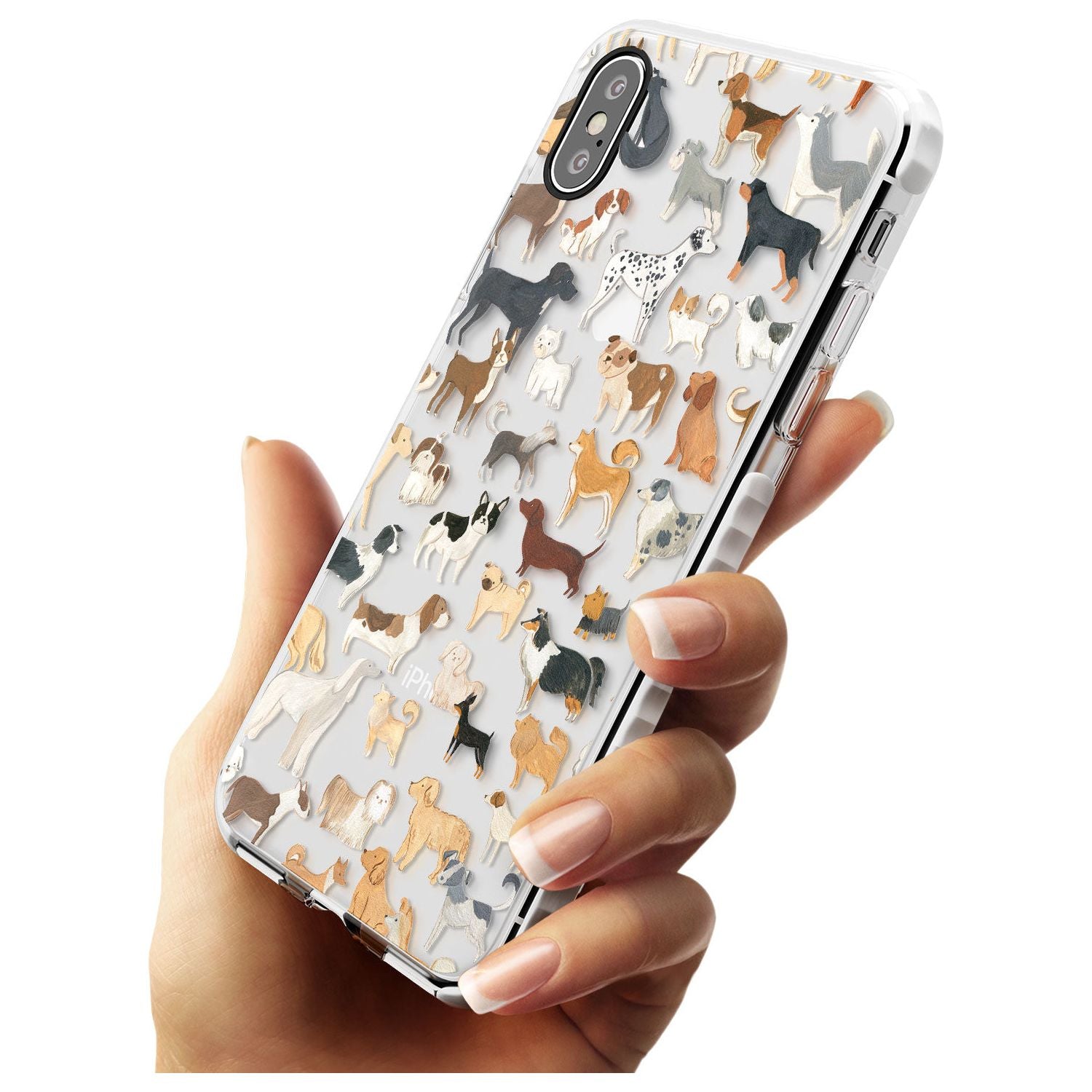 Hand Painted Dogs Impact Phone Case for iPhone X XS Max XR