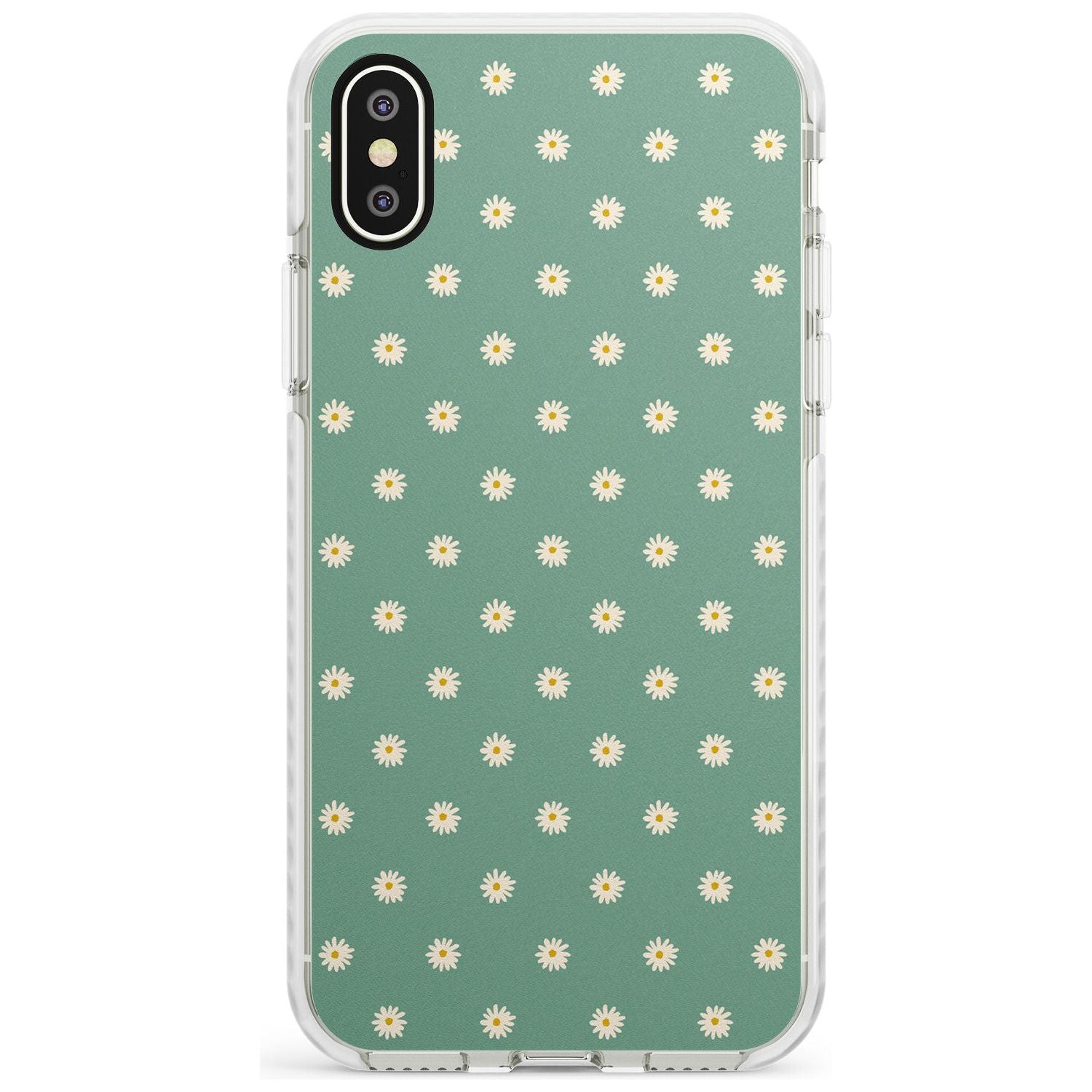 Daisy Pattern - Teal Cute Floral Daisy Design Slim TPU Phone Case Warehouse X XS Max XR