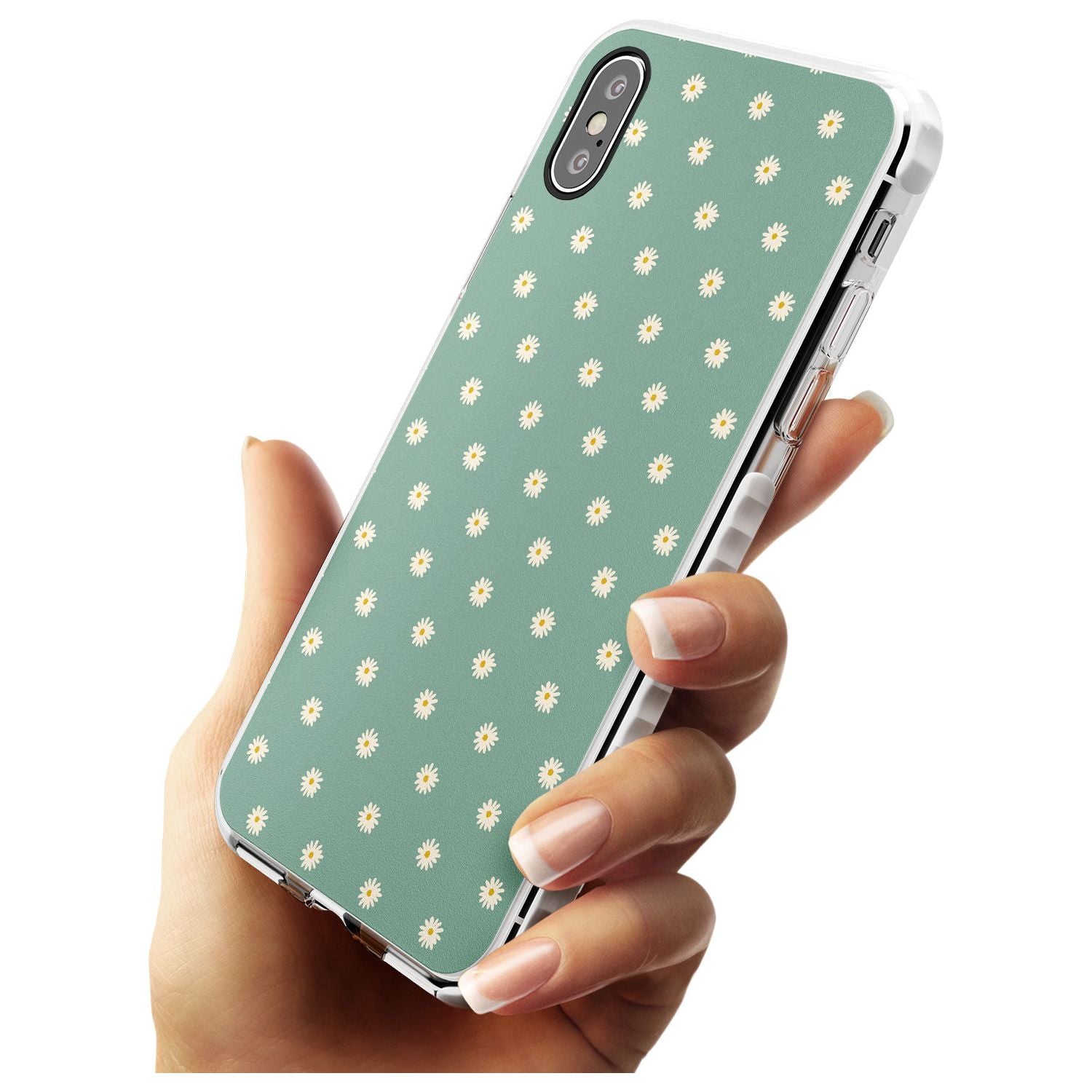 Daisy Pattern - Teal Cute Floral Daisy Design Slim TPU Phone Case Warehouse X XS Max XR