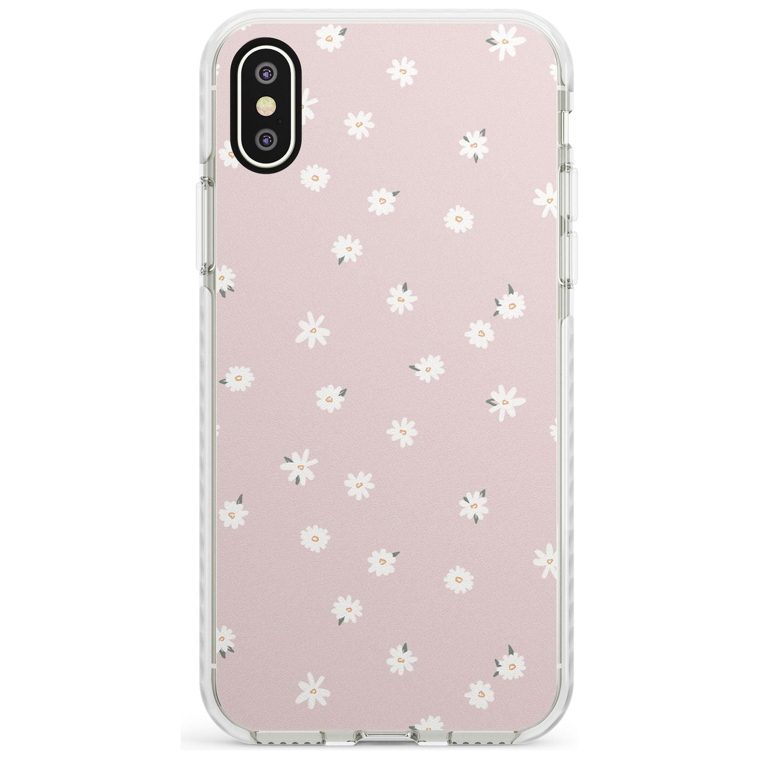 Painted Daises on Pink - Cute Floral Daisy Design Slim TPU Phone Case Warehouse X XS Max XR