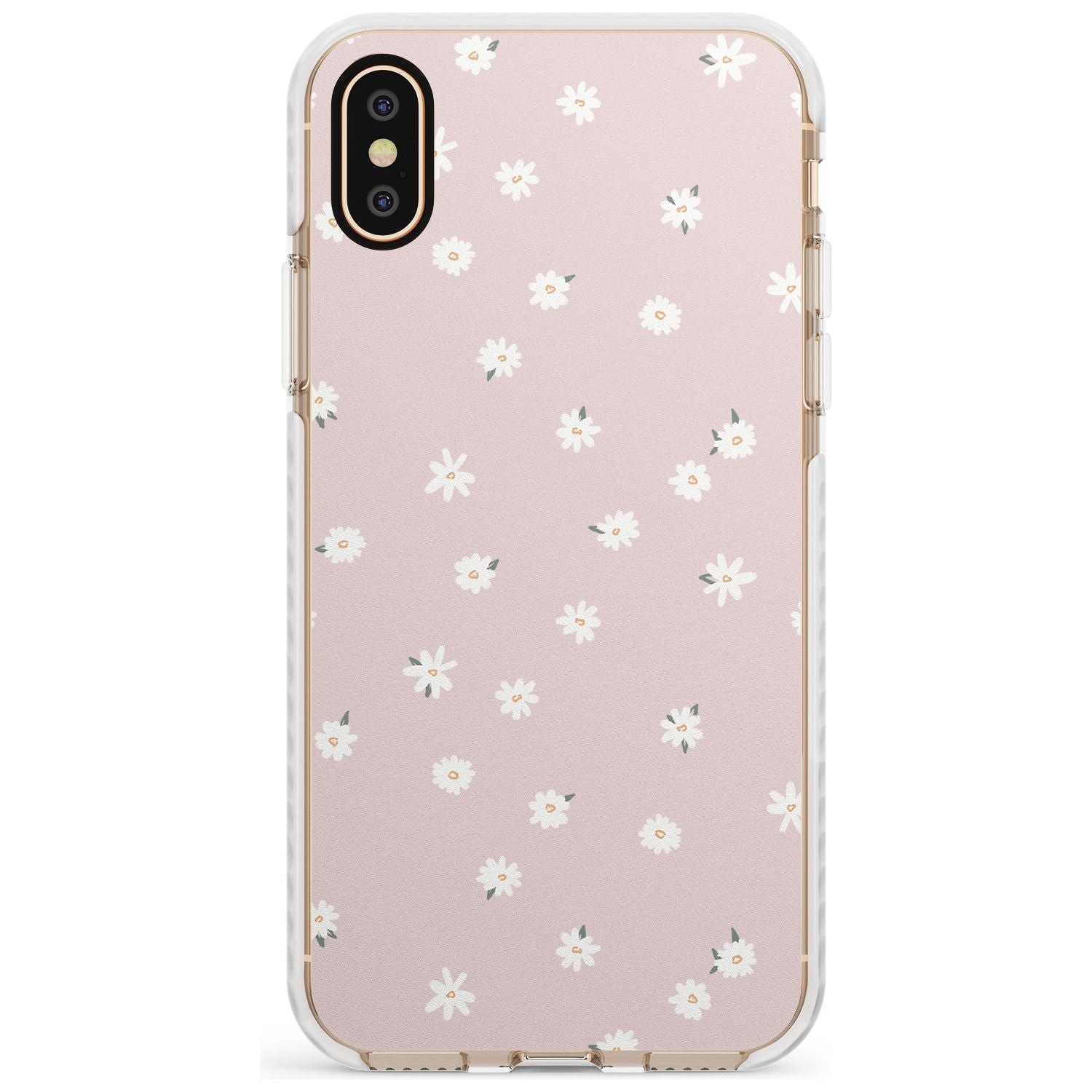 Painted Daises on Pink - Cute Floral Daisy Design Slim TPU Phone Case Warehouse X XS Max XR