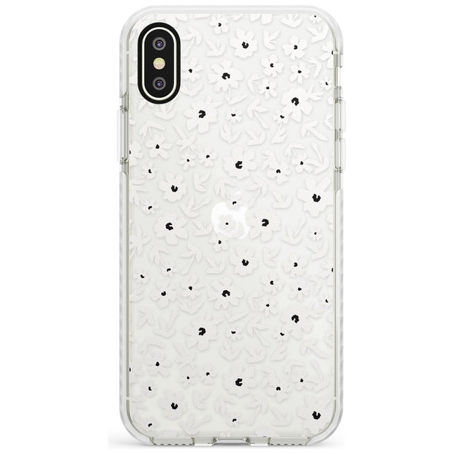 Floral Print on Clear - Cute Floral Design Slim TPU Phone Case Warehouse X XS Max XR