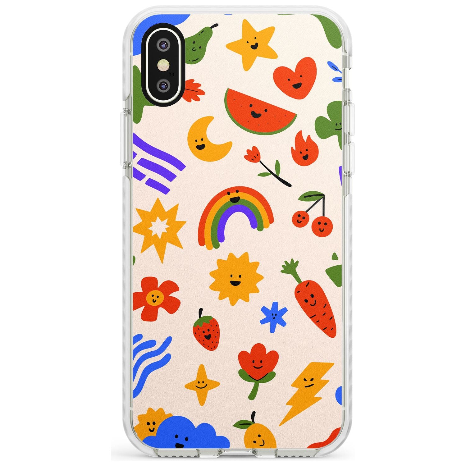 Mixed Large Kawaii Icons - Solid iPhone Case Impact Phone Case Warehouse X XS Max XR