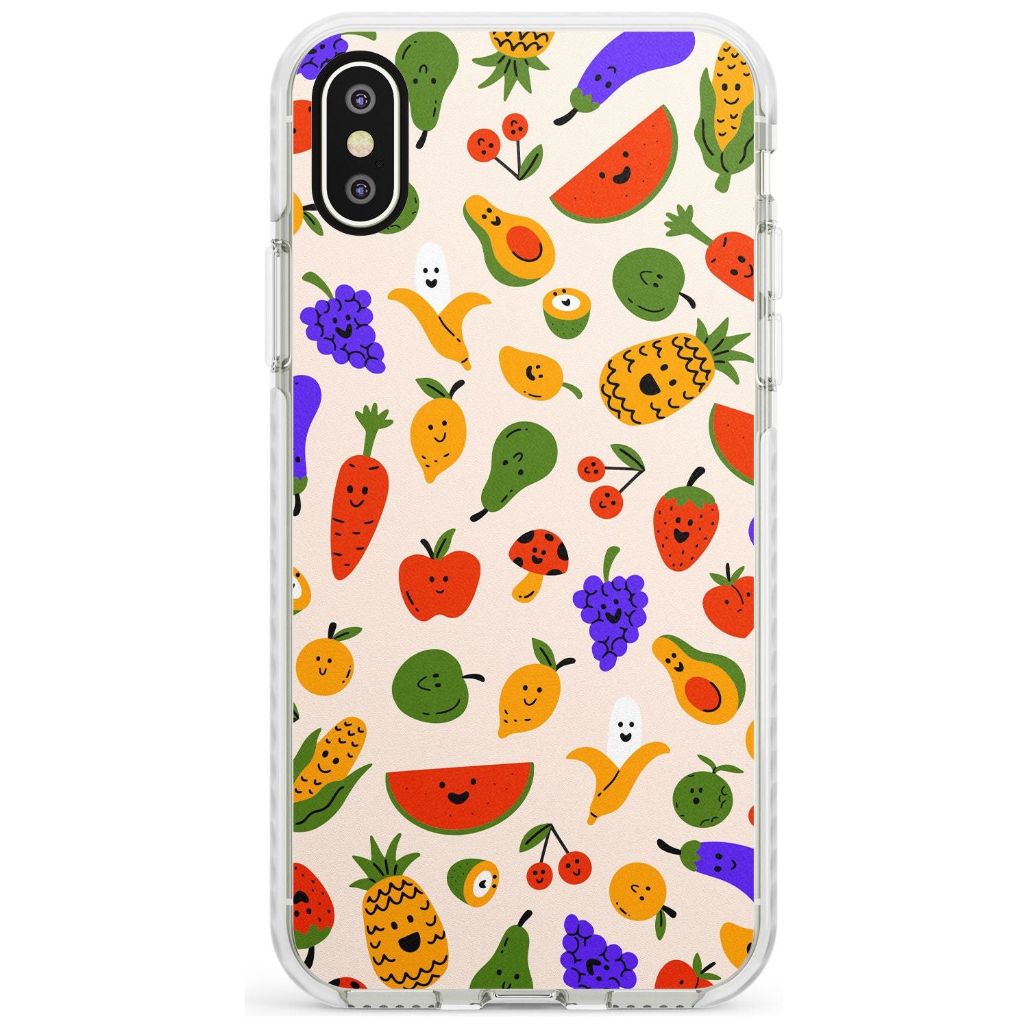 Mixed Kawaii Food Icons - Solid iPhone Case Impact Phone Case Warehouse X XS Max XR