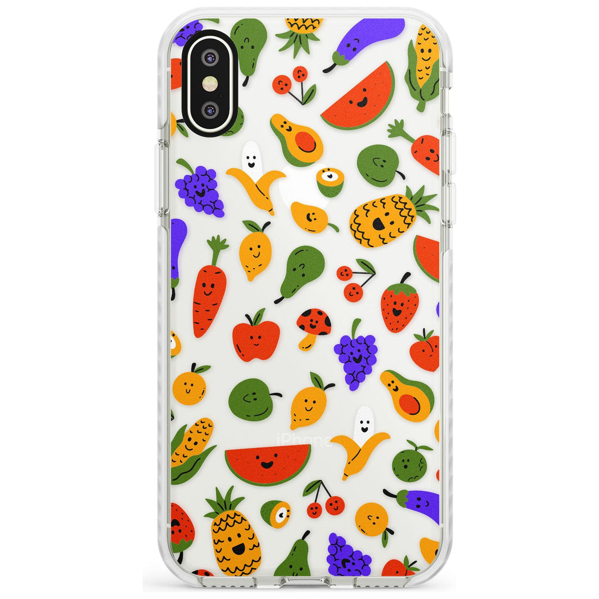 Mixed Kawaii Food Icons - Clear iPhone Case Impact Phone Case Warehouse X XS Max XR