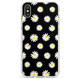 White Daisy Pattern (Black) Impact Phone Case for iPhone X XS Max XR