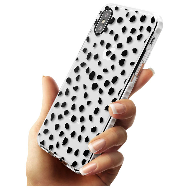 Black on Transparent Dalmatian Polka Dot Spots Impact Phone Case for iPhone X XS Max XR