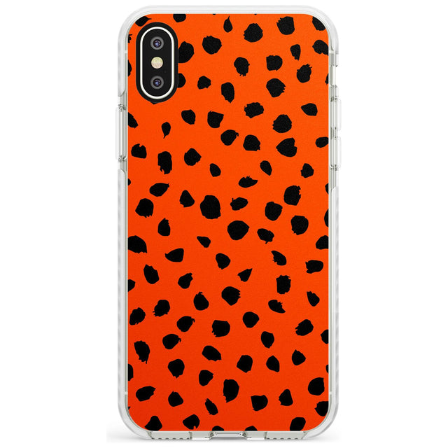 Black & Bright Red Dalmatian Polka Dot Spots Impact Phone Case for iPhone X XS Max XR