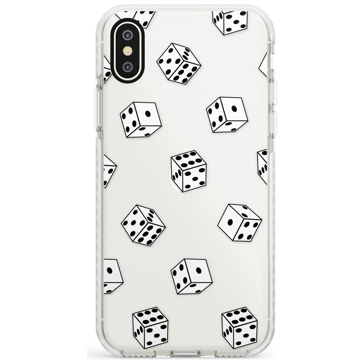 Clear Dice Pattern Impact Phone Case for iPhone X XS Max XR