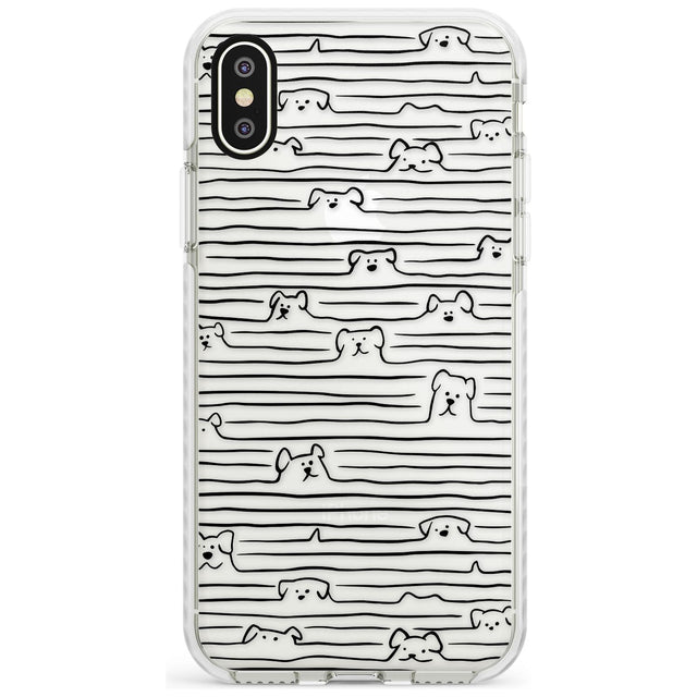 Dog Line Art - Black Impact Phone Case for iPhone X XS Max XR