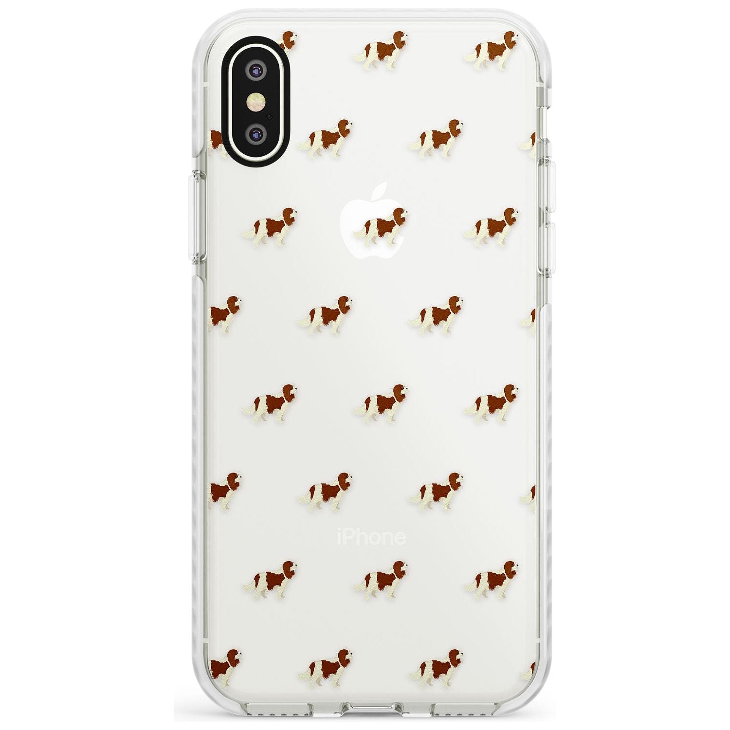 Cavalier King Charles Spaniel Pattern Clear Impact Phone Case for iPhone X XS Max XR