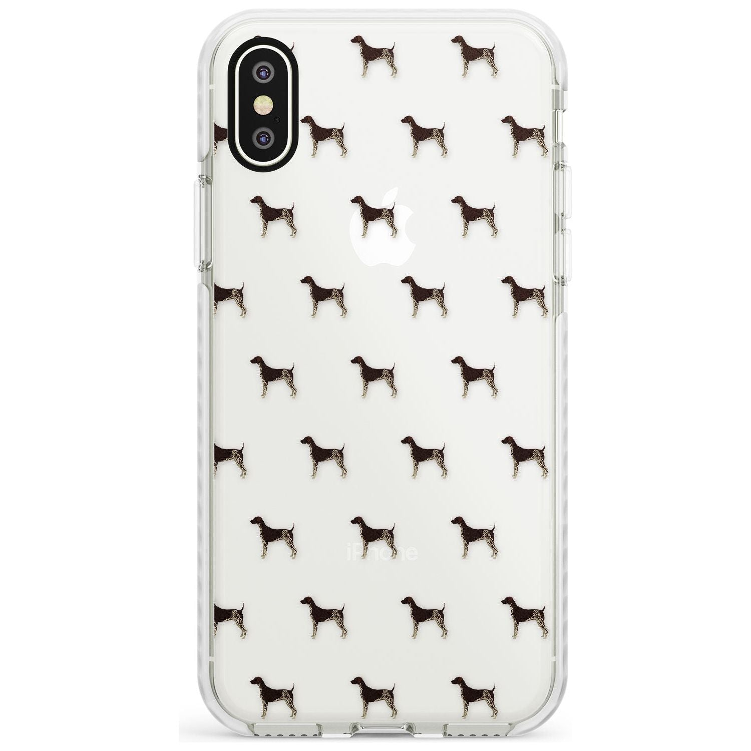 German Shorthaired Pointer Dog Pattern Clear Impact Phone Case for iPhone X XS Max XR