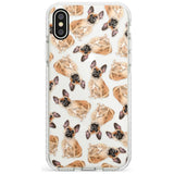 French Bulldog Watercolour Dog Pattern Impact Phone Case for iPhone X XS Max XR