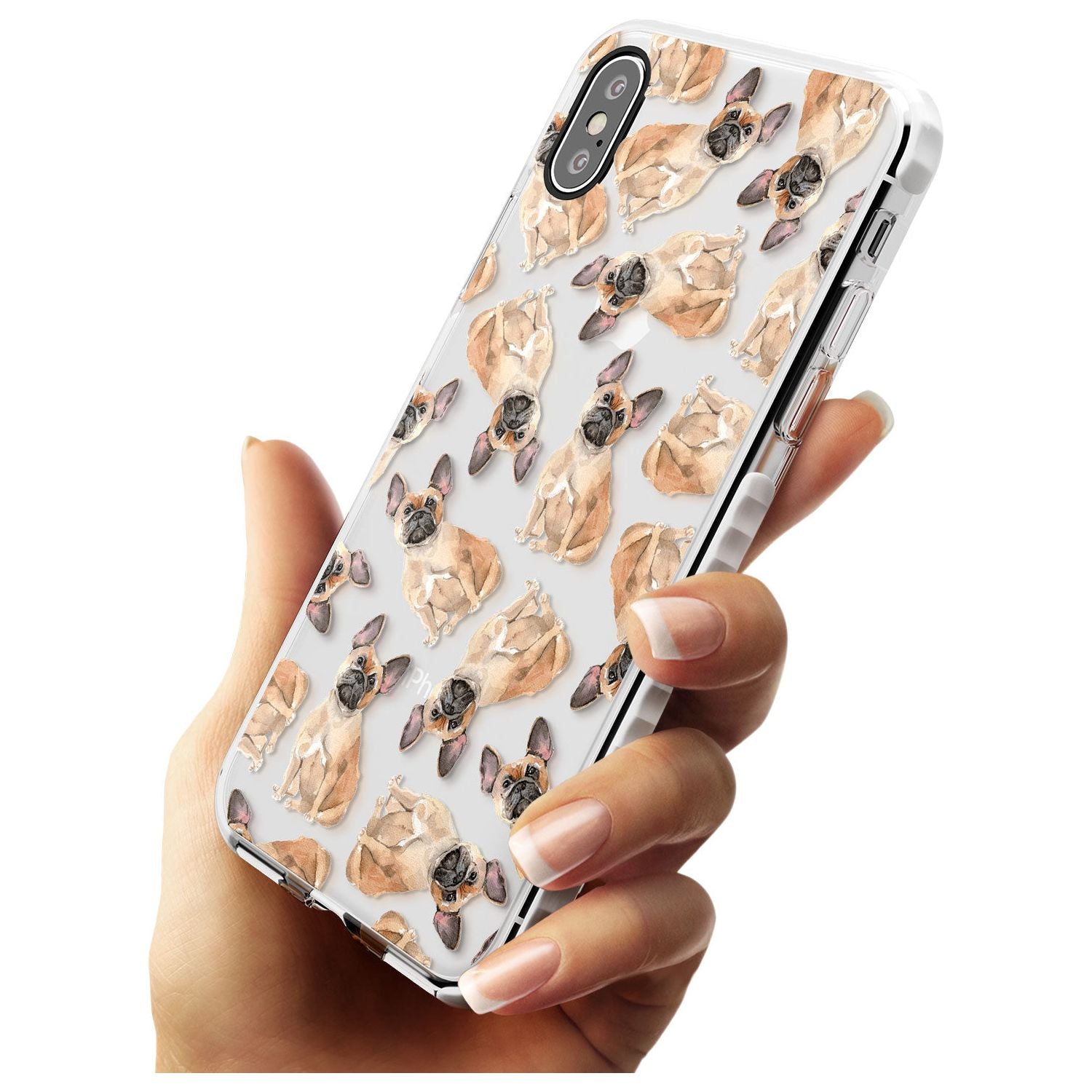 French Bulldog Watercolour Dog Pattern Impact Phone Case for iPhone X XS Max XR