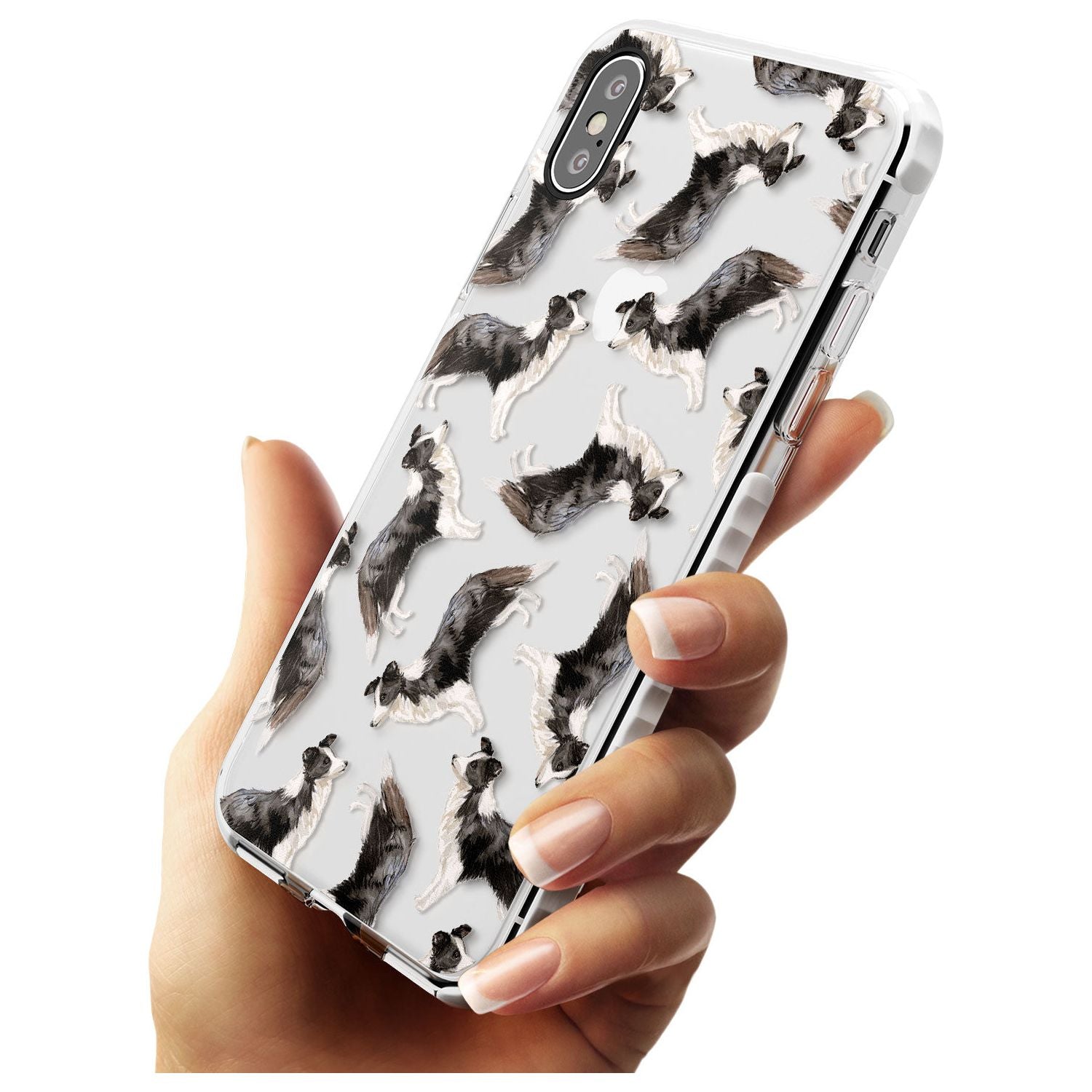 Border Collie Watercolour Dog Pattern Impact Phone Case for iPhone X XS Max XR