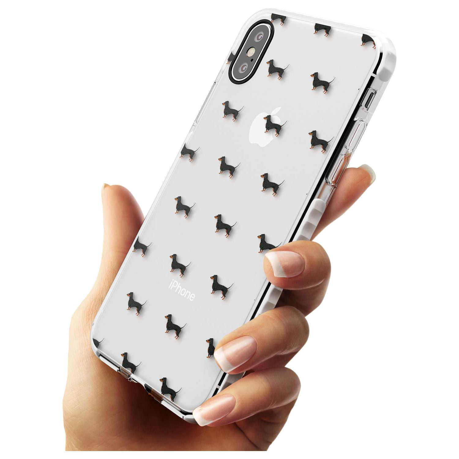 Dachshund Dog Pattern Clear Impact Phone Case for iPhone X XS Max XR