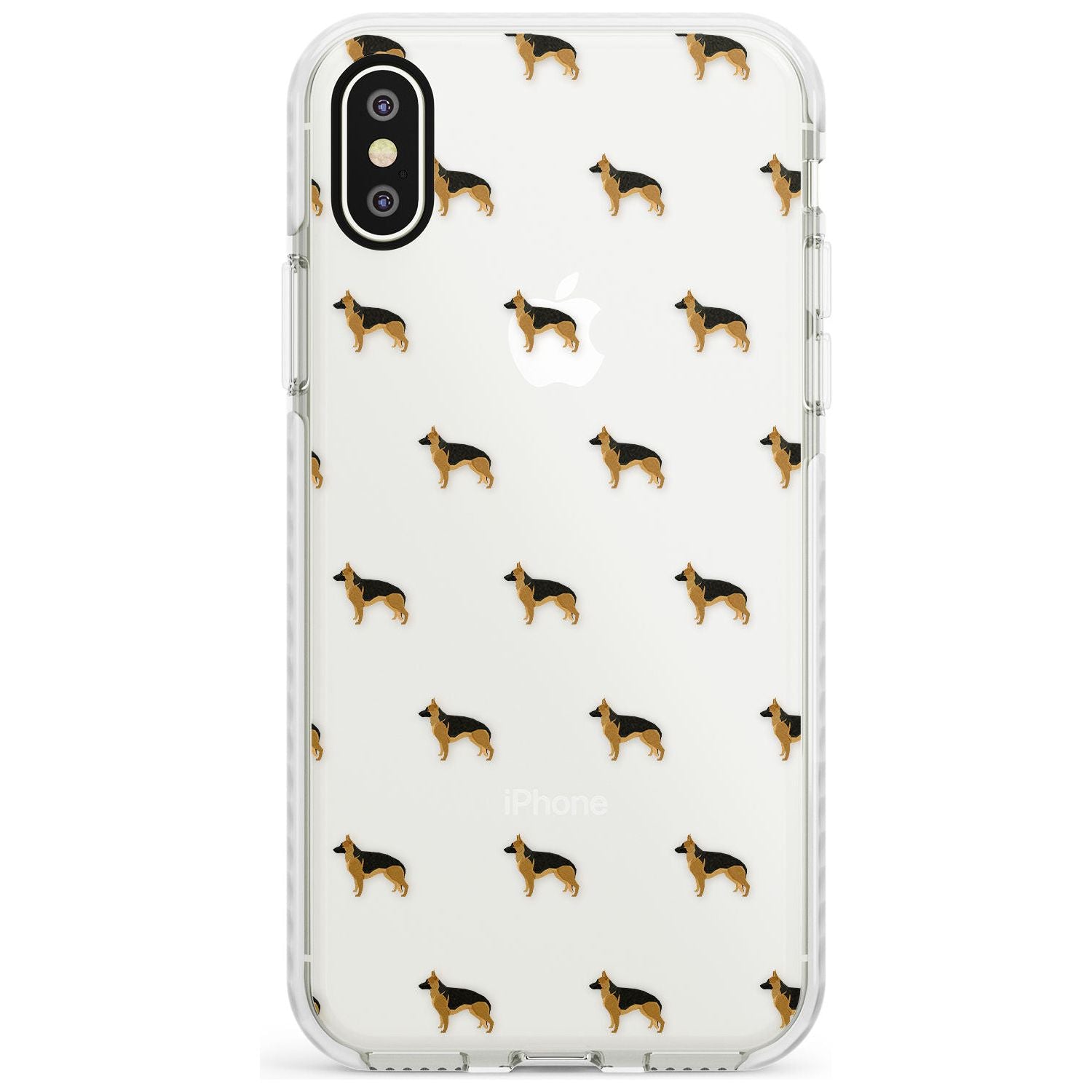 German Sherpard Dog Pattern Clear Impact Phone Case for iPhone X XS Max XR
