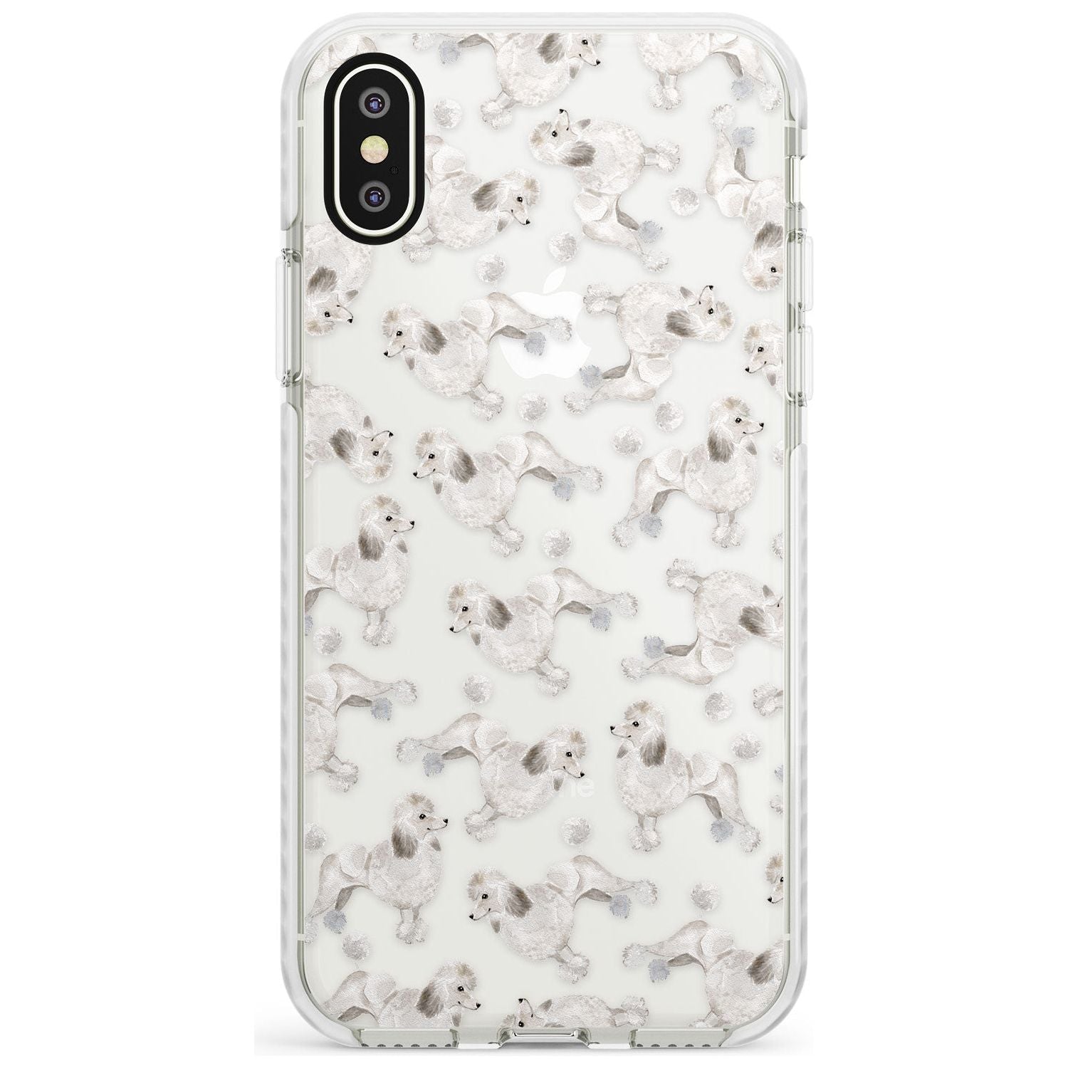 Poodle (White) Watercolour Dog Pattern Impact Phone Case for iPhone X XS Max XR