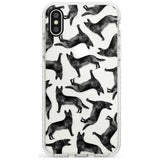 German Shepherd (Black) Watercolour Dog Pattern Impact Phone Case for iPhone X XS Max XR