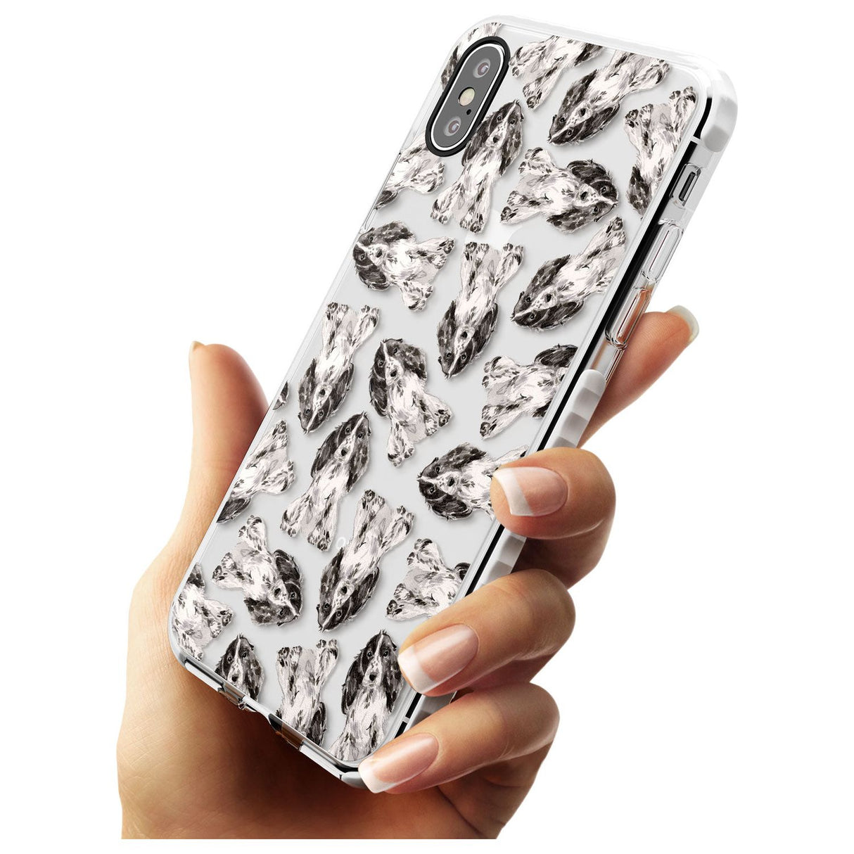 Cocker Spaniel (Black) Watercolour Dog Pattern Impact Phone Case for iPhone X XS Max XR