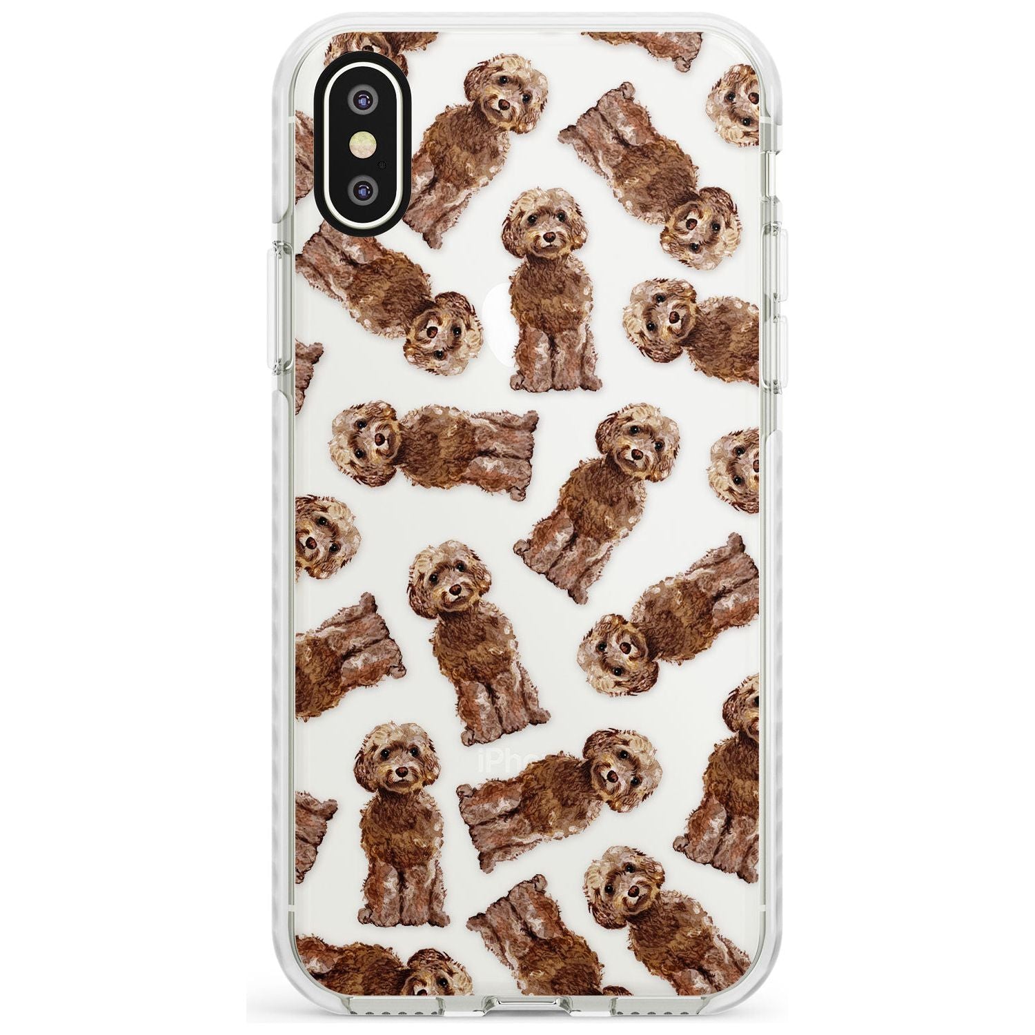 Cockapoo (Brown) Watercolour Dog Pattern Impact Phone Case for iPhone X XS Max XR