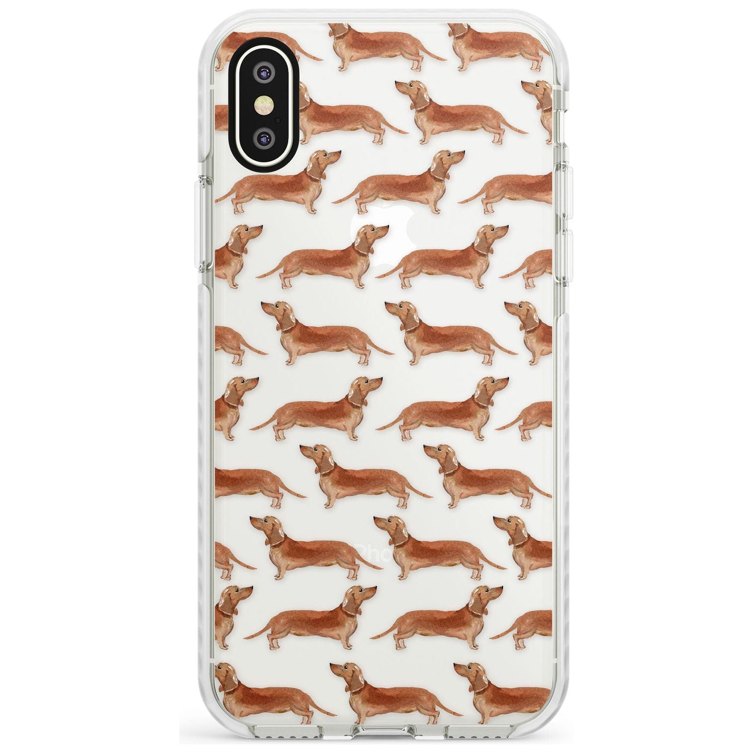 Dachshund (Red) Watercolour Dog Pattern Impact Phone Case for iPhone X XS Max XR