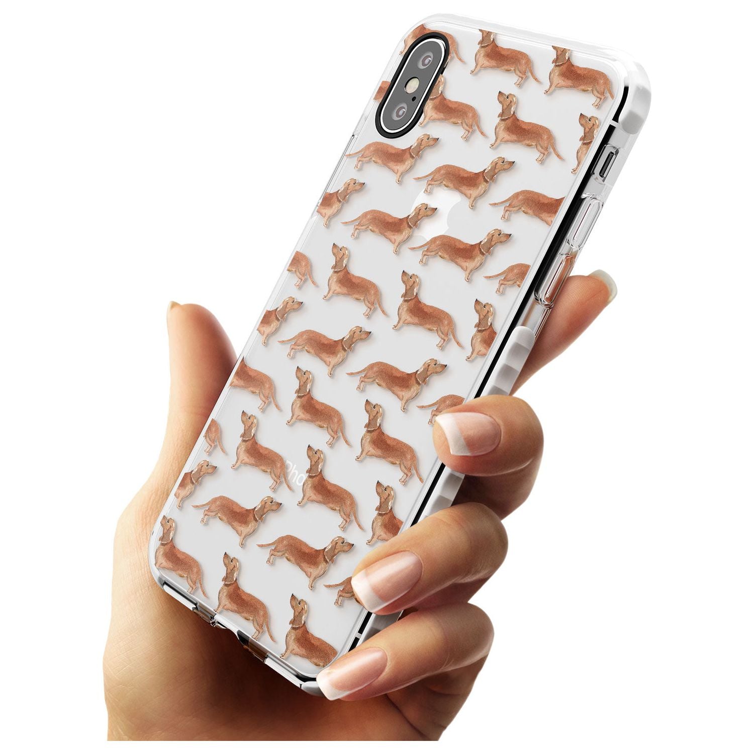 Dachshund (Red) Watercolour Dog Pattern Impact Phone Case for iPhone X XS Max XR