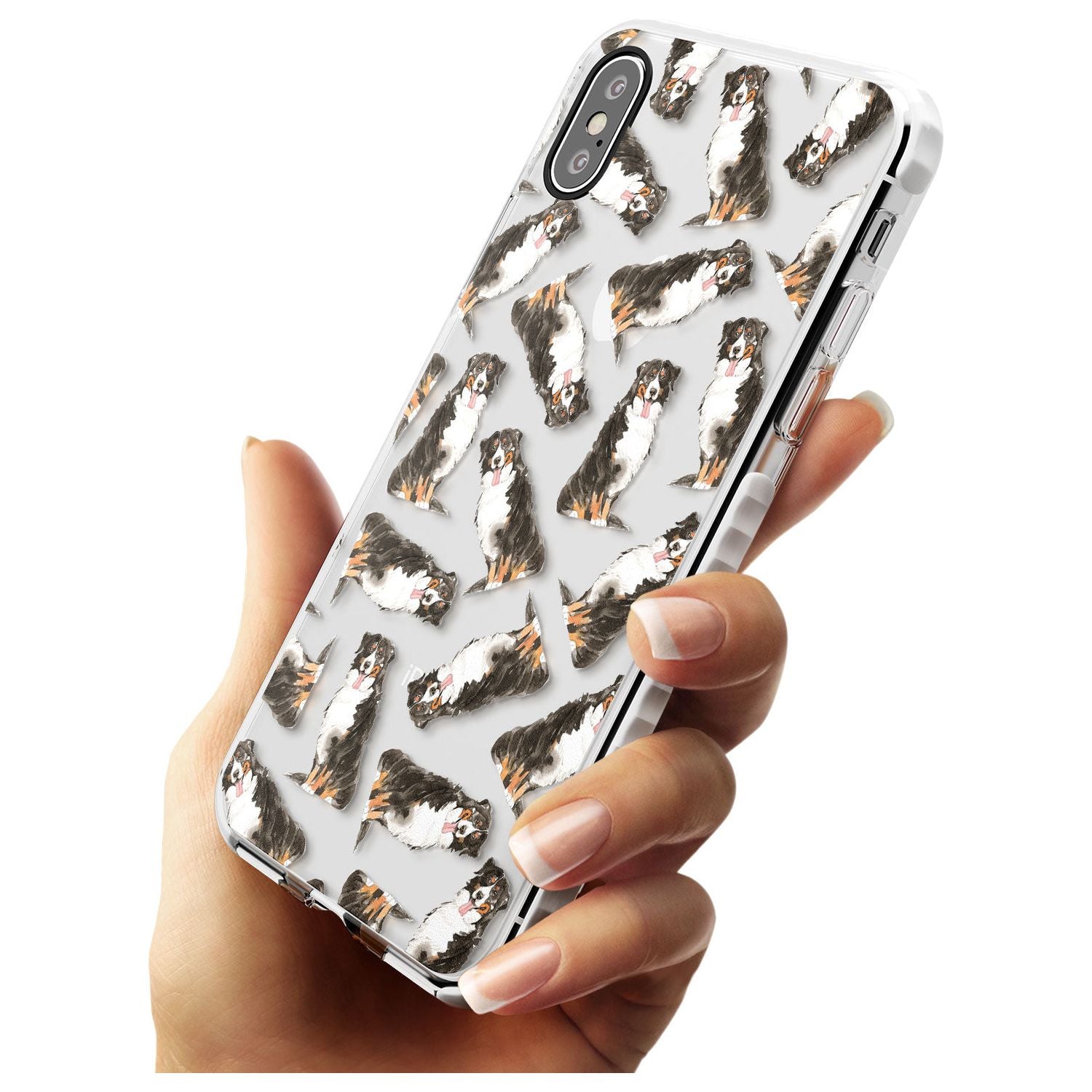 Bernese Mountain Dog Watercolour Dog Pattern Impact Phone Case for iPhone X XS Max XR